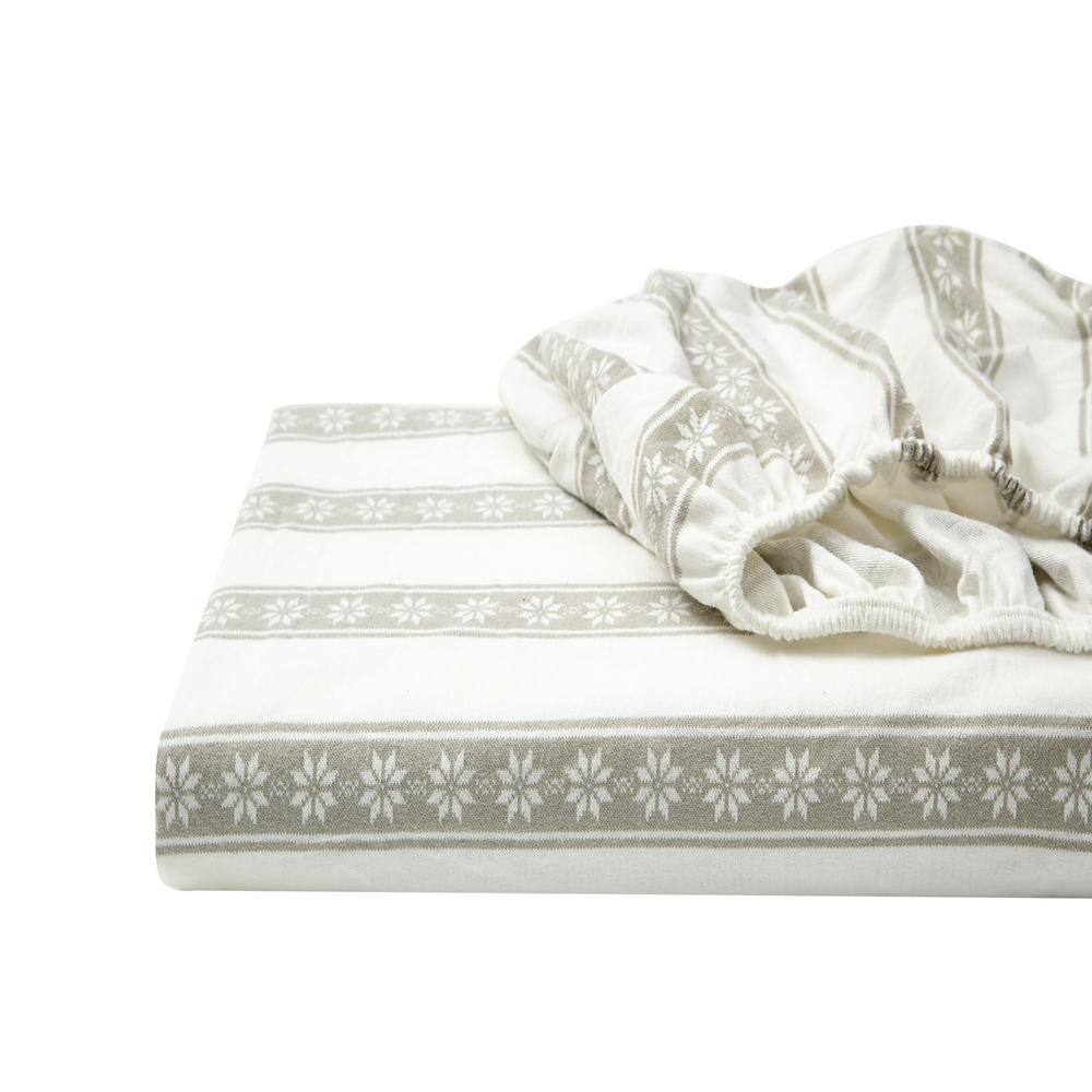 Gray Plaid Cotton Flannel Twin Sheet Set with Deep Pockets