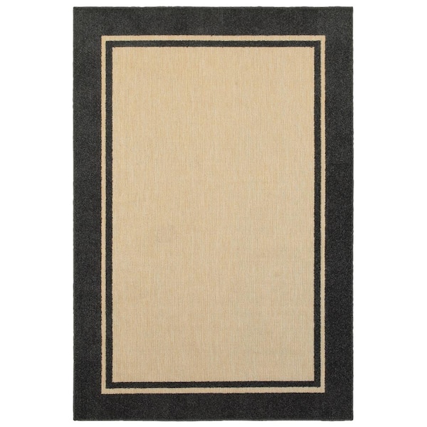 Bondi Charcoal 8 ft. x 11 ft. Outdoor Patio Area Rug