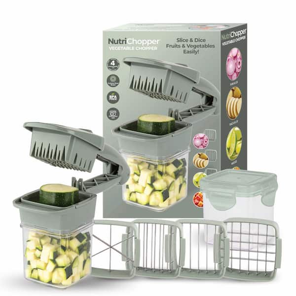 Nutri Chopper 5-in-1 Compact Portable Handheld Kitchen Slicer with Storage Container in Sage