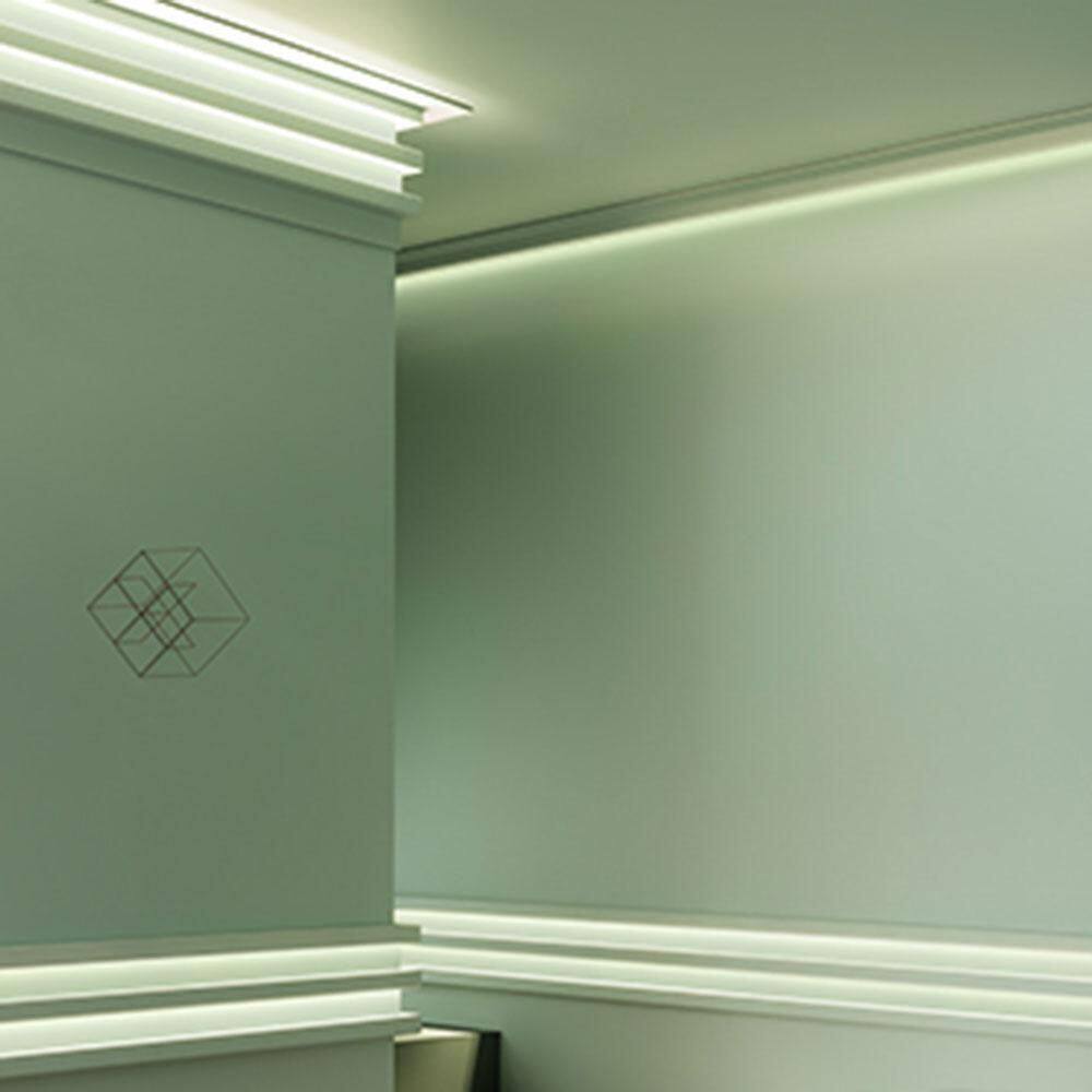 2 in x 2 in x 78-3/4 in Primed White Polyurethane Crown Moulding Set