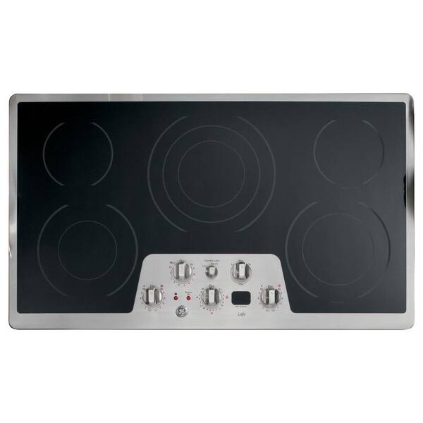 GE Cafe CleanDesign 36 in. Radiant Electric Cooktop in Stainless Steel with 5 Burners