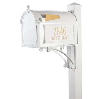 White Aluminum Mailboxes With Post Residential Mailboxes The Home Depot