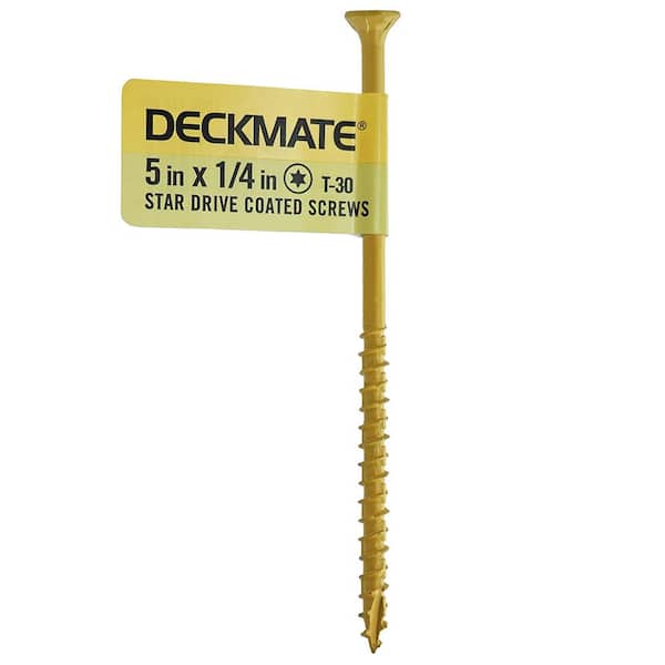 ¼ in. x 5 in. Tan Star Drive Flat Head Wood Deck Screws (150-Piece)