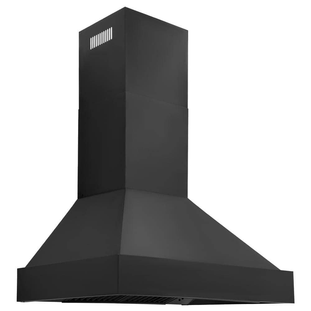 36" Black Stainless Steel Convertible Wall Mount Range Hood