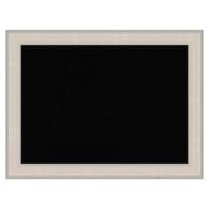 Cottage White Silver Wood Framed Black Corkboard 32 in. x 24 in. Bulletine Board Memo Board