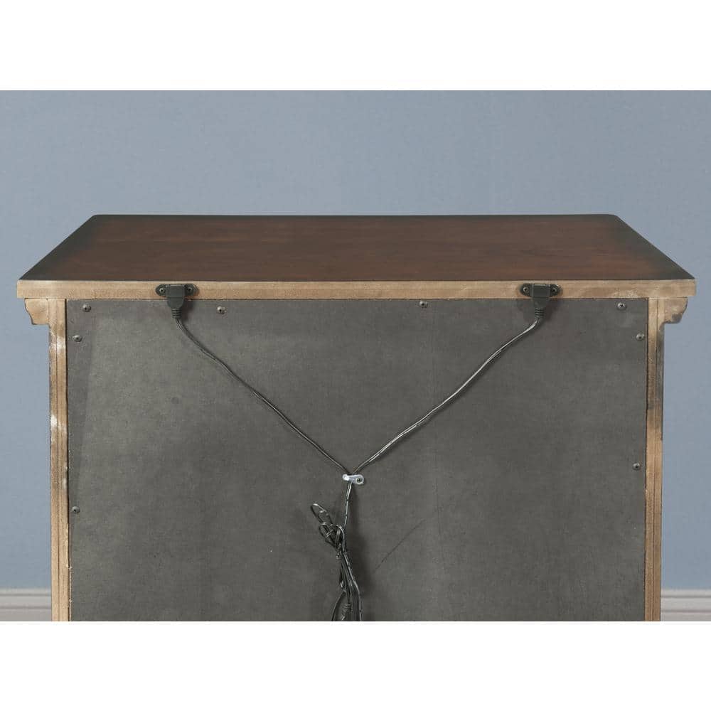 Walnut 3-Drawer Nightstand with USB Ports and Bun Feet