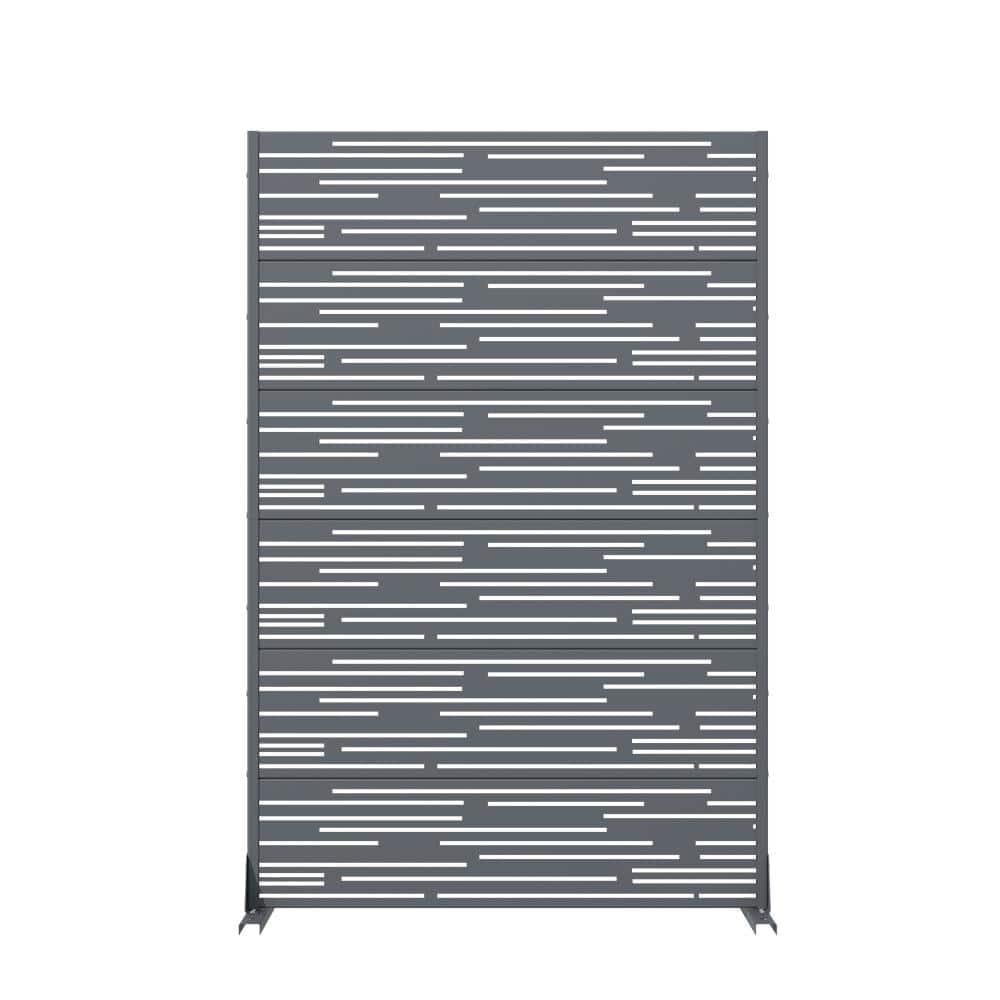 72 in. H x 47 in. W Outdoor Charcoal Galvanized Steel Decorative Garden Fence Privacy Screen price history on PriceWatchPro