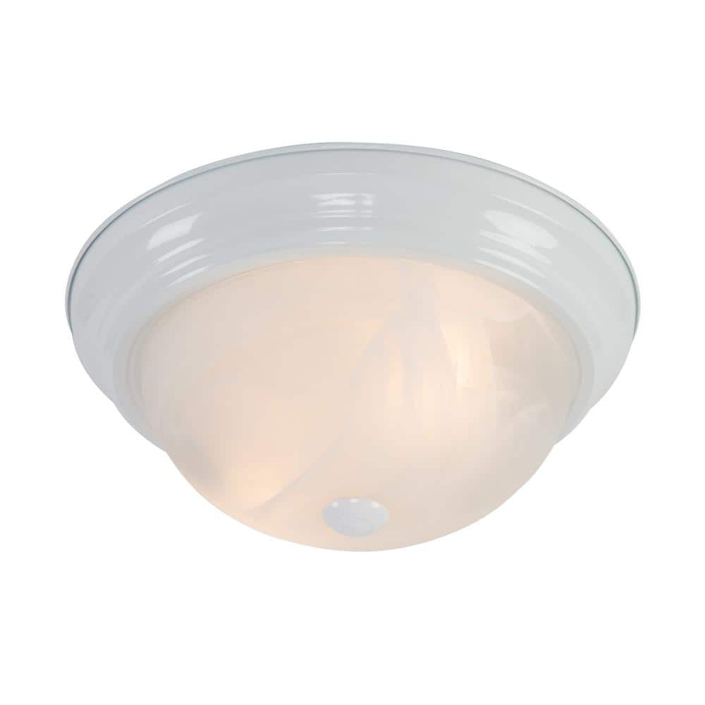 UPC 845805013868 product image for Belen 2-Light White Flush Mount with White Marble Glass Shade | upcitemdb.com