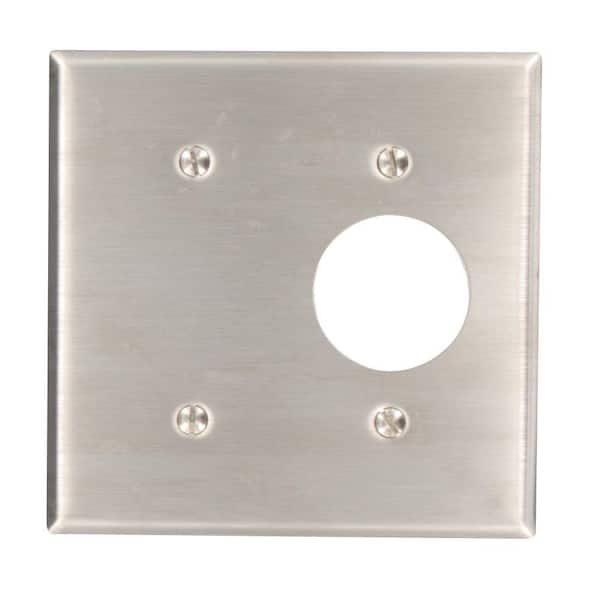 Leviton Stainless Steel 2-Gang 1-Toggle/1-Blank Wall Plate (1-Pack)