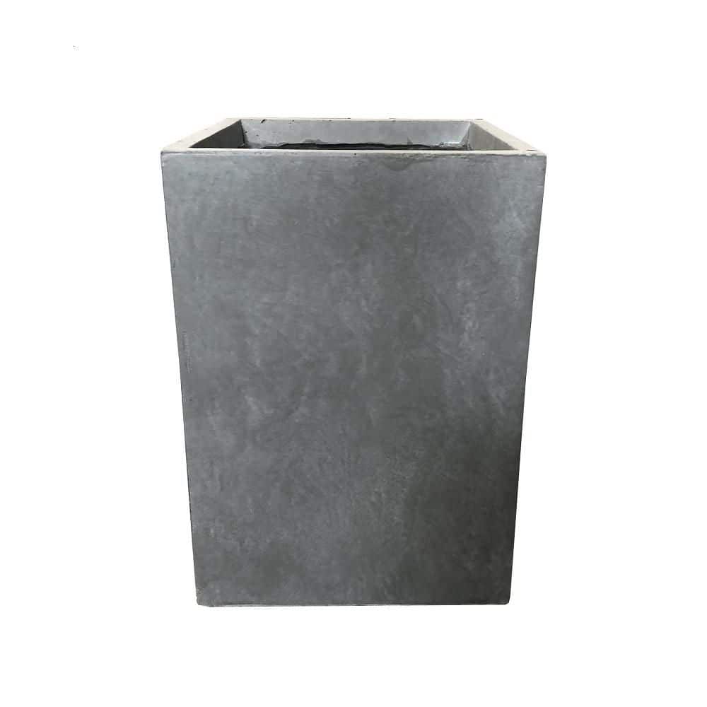 "18.5""H Slate Gray Tall Rectangular Concrete Planter with Drainage Plug for Home Garden" price history on PriceWatchPro