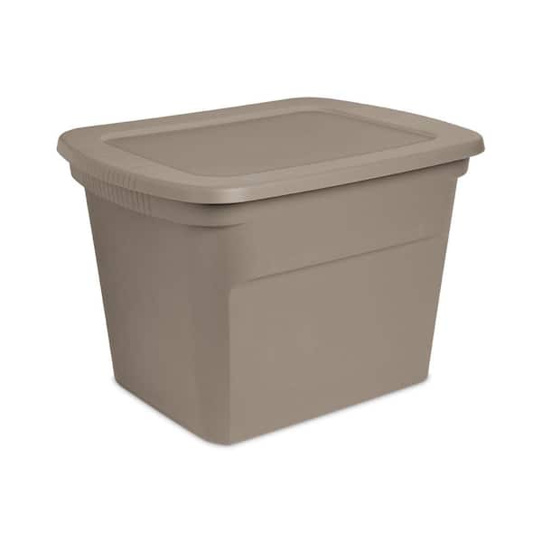 Sterilite 18 Gal. Plastic Stackable Storage Bin Container Box in Taupe (24-Pack)