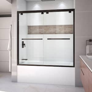 Encore 56 to 60 in. x 58 in. Semi-Frameless Bypass Tub Door in Oil Rubbed Bronze