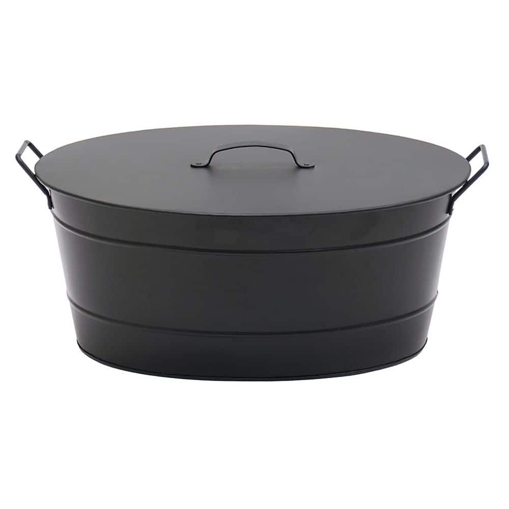 Versatile Traditional Galvanized Steel Oval Tub w/ Lid, 21 in. Long, Black price history on PriceWatchPro