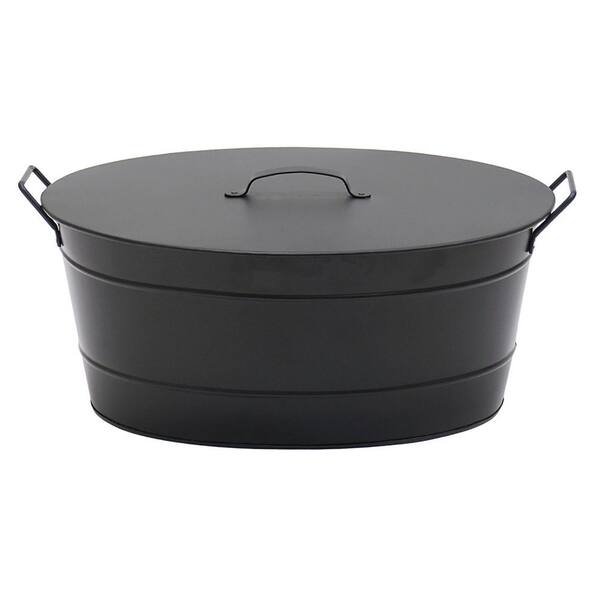 thumbnail image 2 of Segawe Metal Fireplace Ash Bucket With Shovel Lid – Black Iron Stove Ash Carrier 2 of 3