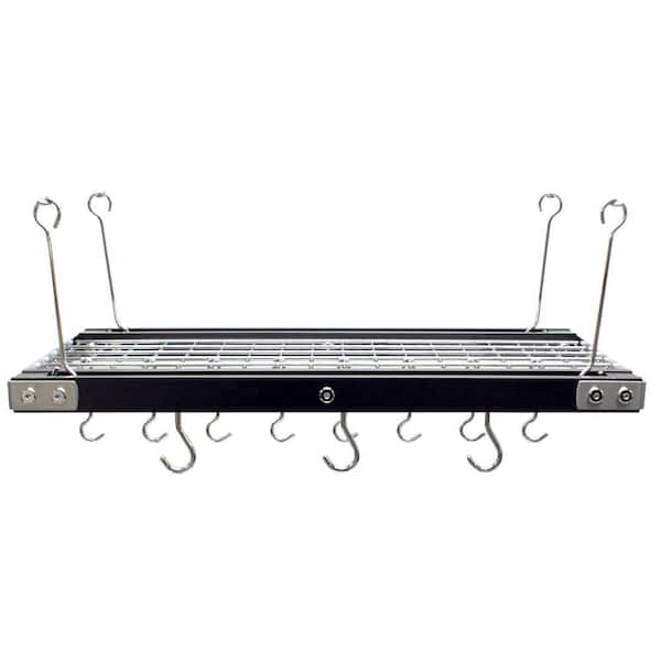 Unbranded 27.4 in. x 14 in. x 2.2 in. Hanging Pot Rack in Stainless Steel
