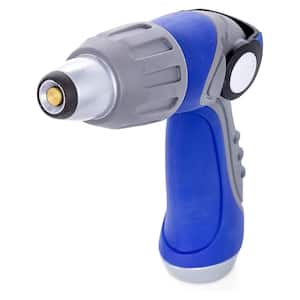 Thumb Lever Flow Control Spray Nozzle with Adjustable Patterns, Blue