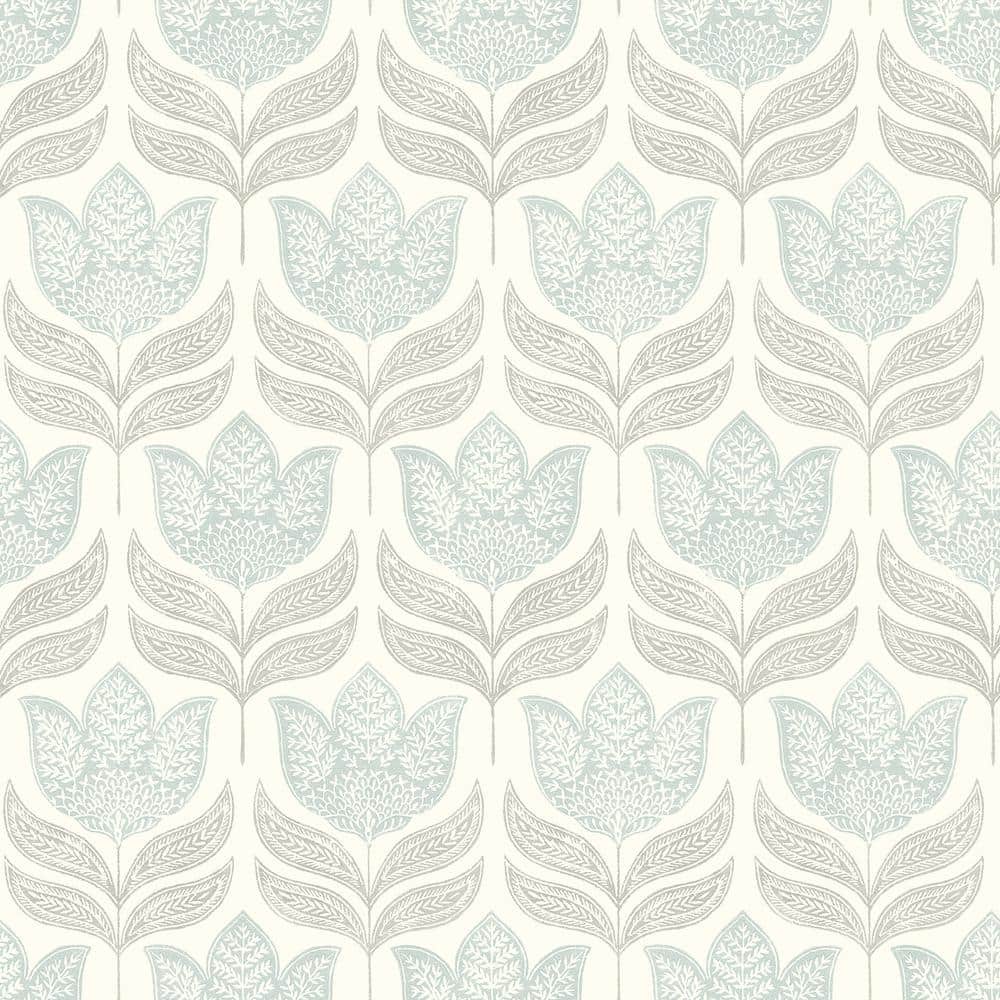 Cathal Tulip Block Print Blue Prepasted Non Woven Wallpaper Sample price history on PriceWatchPro