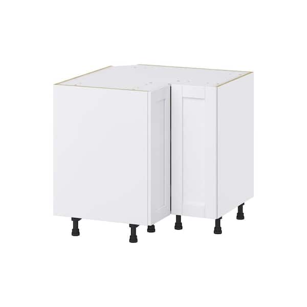 J COLLECTION Mancos Bright White Shaker Assembled Premium LS Corner Base Kitchen Cabinet (36 in. W x 34.5 in. H x 24 in. D)