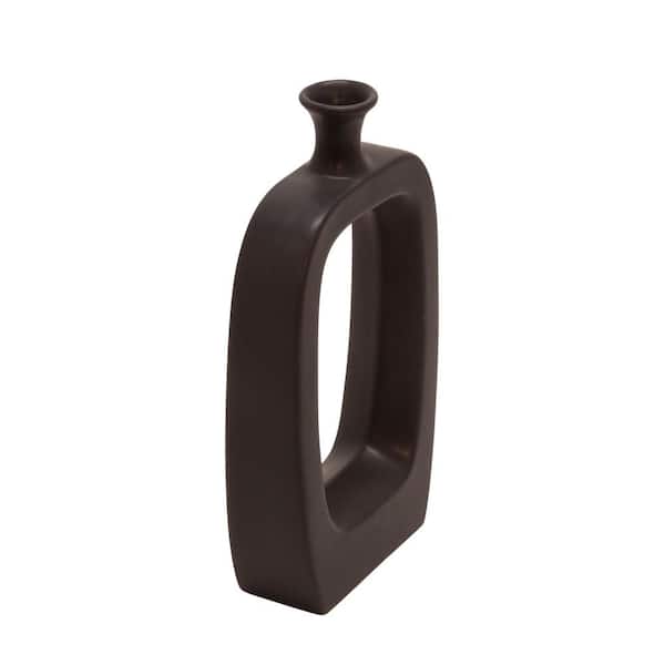Sagebrook Home Cer in 14 in. Vase with cutout in Black