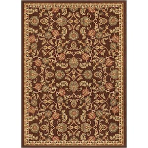 Kings Court Tabriz Brown 3 ft. x 5 ft. Traditional Area Rug
