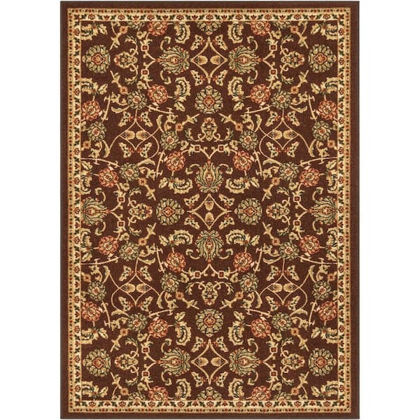 Well Woven Kings Court Tabriz Brown 3 ft. x 5 ft. Traditional Area Rug