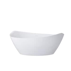 Swan 70 in. x 35 in. Acrylic Soaking Bathtub with Center Drain in White and Overflow