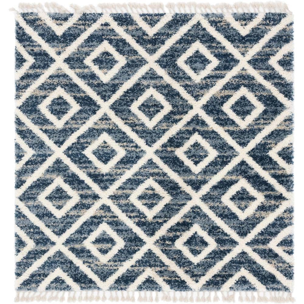 Hygge Shag Diamond Blue 8 ft. x 8 ft. Square Rug price history on PriceWatchPro