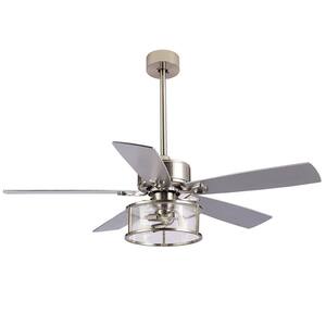 Lansdown 52 in. Indoor Satin Nickel Ceiling Fan with Remote Control and Light Kit Included