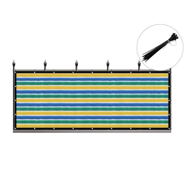 Shatex Privacy Fence Screen Heavy Duty 90% Blockage Shade Cover for Wall Garden Gazebo Backyard, 3 ft. x 10 ft. Colorful