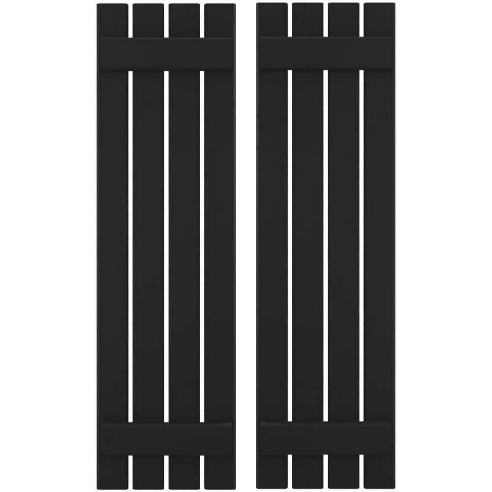 15-1/2 in. W x 53 in. H Americraft 4-Board Exterior Real Wood Spaced Board and Batten Shutters in Black price history on PriceWatchPro