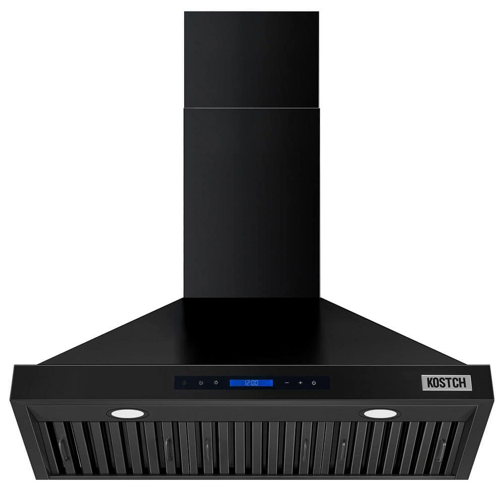 36 in. Wall Mount Range Hood, 600 CFM Convertible in Black with LED Lights and Touch Control price history on PriceWatchPro