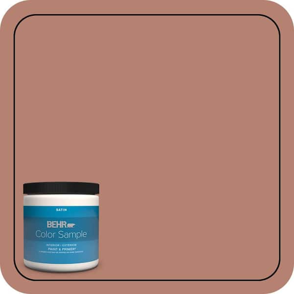 BEHR PREMIUM PLUS 8 oz. #S180-5 Auburn Glaze Satin Enamel Interior/Exterior Paint & Primer Color Sample