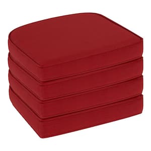 20.5 in. x 19.5 in. Trapezoid Outdoor Seat Cushion in Chili (4-Pack)