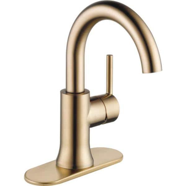 Champagne Bronze High-Arc Single Handle Bathroom Faucet