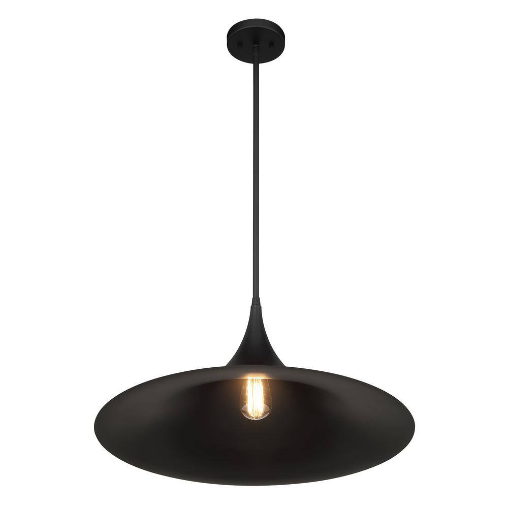 Savoy House Bowdin Matte Black 1-Light Pendant with Adjustable Height