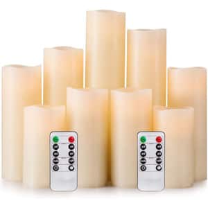 8.7 in. White Flameless Halloween Candles (9-Pack)