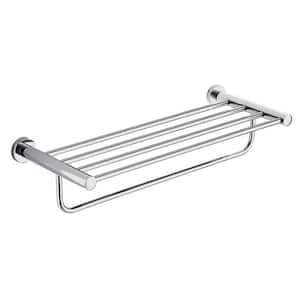 General Hotel 23.8 in. Wall Mounted Single Rail Towel Rack in Chrome