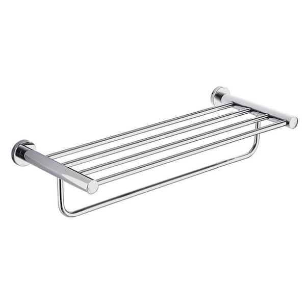 General Hotel 23.8 in. Wall Mounted Single Rail Towel Rack in Chrome