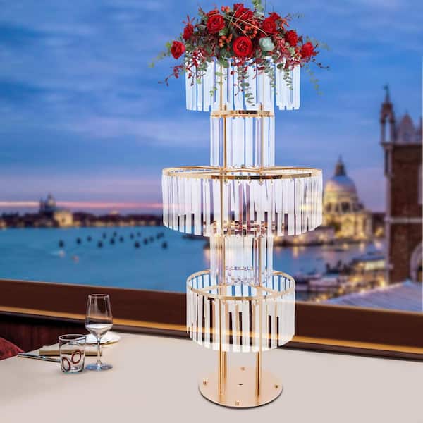 Gold Venetian Pedestal Plant Pillar 4 Pack