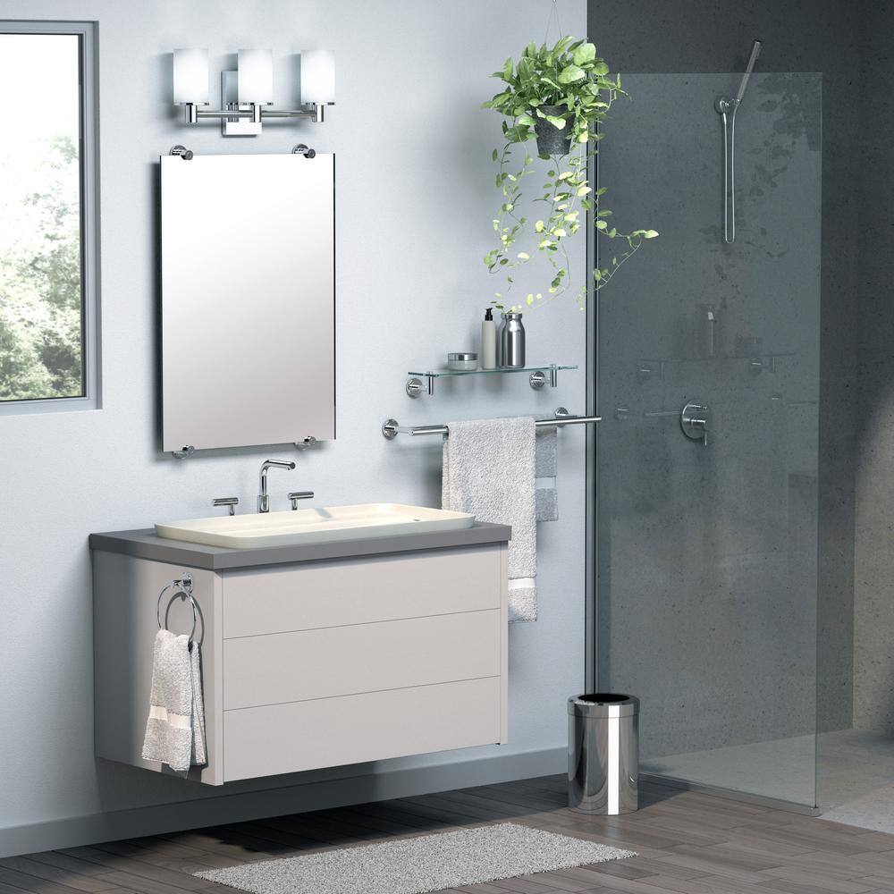 Latitude 30" Satin Nickel Frameless Rectangular Vanity Mirror