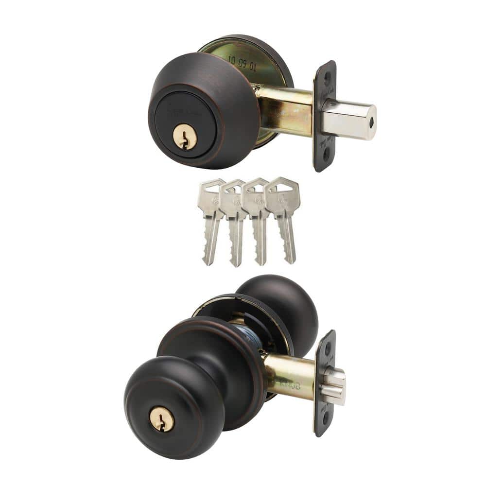 Colonial Tuscan Bronze Entry Door Knob with Deadbolt price history on PriceWatchPro