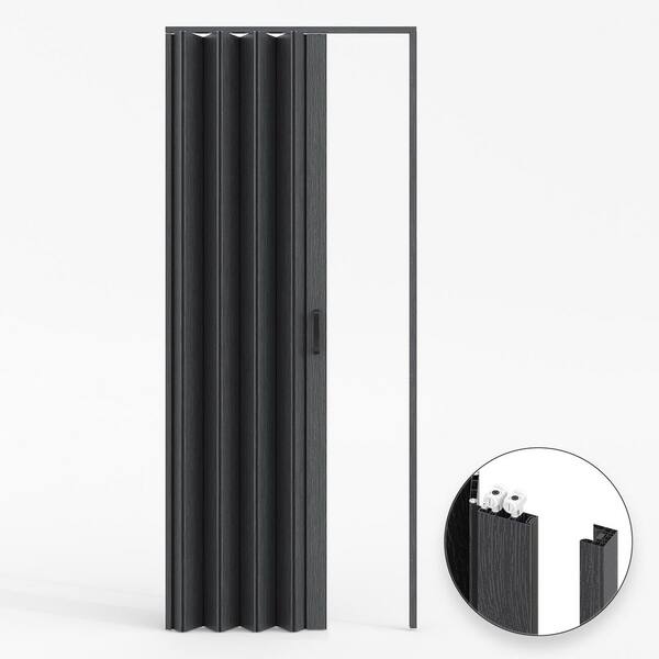 SOCBAZZAR 32 in. x 80 in. Black Finished PVC Interior Folding