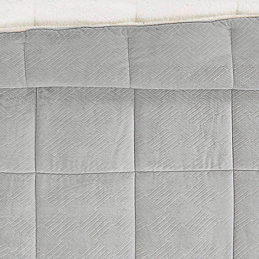 Gray Full Faux Fur Down Alternative Bedding Set