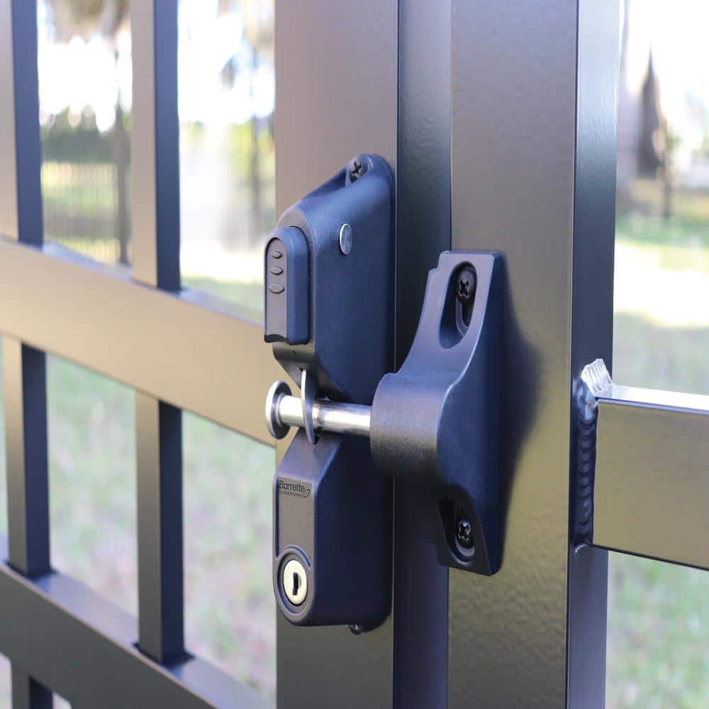 Black Aluminum and Stainless Steel Locking Gravity Gate Latch