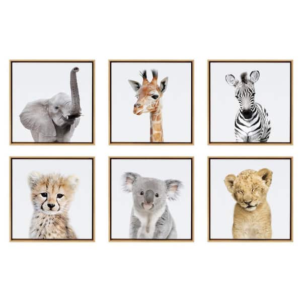 Kate and Laurel Sylvie "Animal Studio" by Amy Peterson Framed Animal Wall Art Print 13 in. x 13 in. (Set of 6)