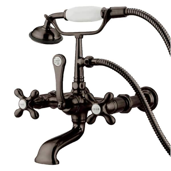 Kingston Brass Vintage 7 in. Center 3-Handle Claw Foot Tub Faucet with Handshower in Oil Rubbed Bronze