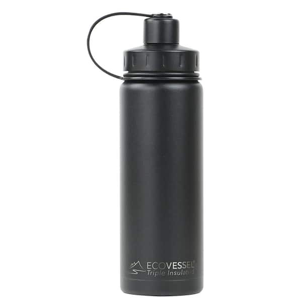 Eco Vessel 20 oz. Boulder Triple Insulated Bottle with Screw Cap - Black Shadow (Powder Coat)