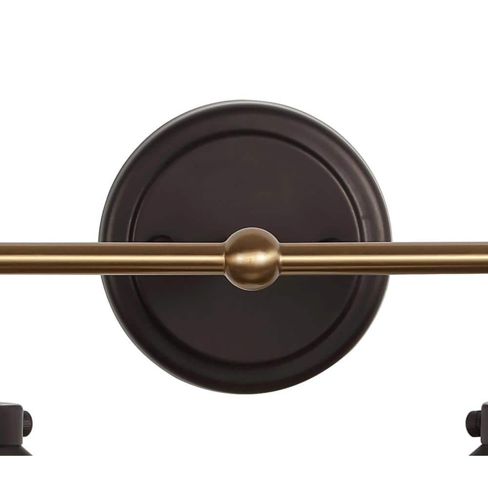 Elegant Oil Rubbed Bronze & Brass 3-Light Vanity Wall Fixture