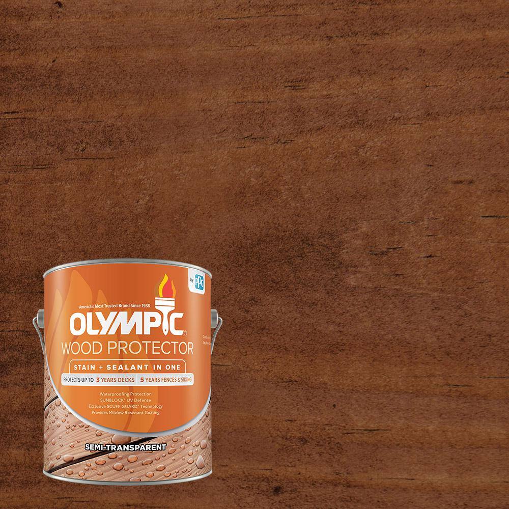 Olympic 1 gal. Dark Mahogany Exterior SemiTransparent Wood Protector