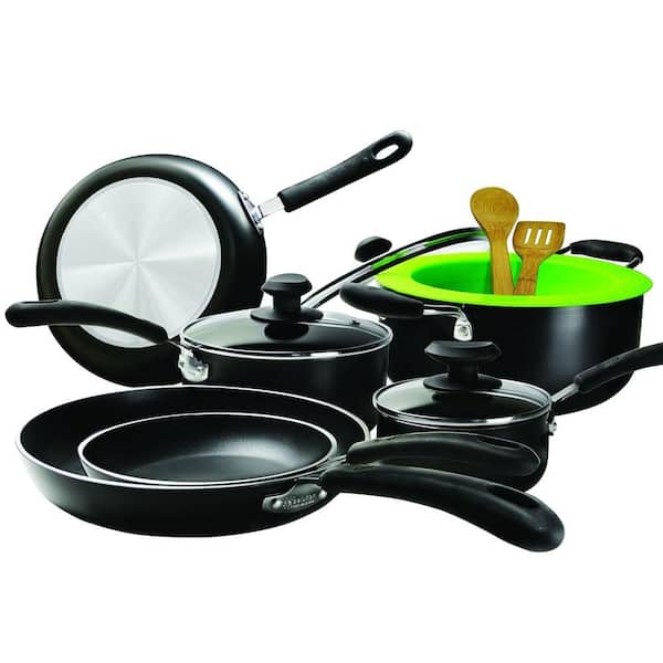 Ecolution Heavy Weight 12-Piece Black Cookware Set with Lids